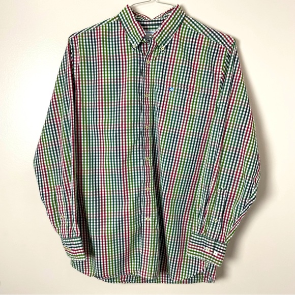 Southern Tide Shirt Button Down Collar Long Sleeve Plaid Breast pocket Red Green - Picture 1 of 9